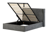 Amelia Plus Dark Grey Fabric Bed - open